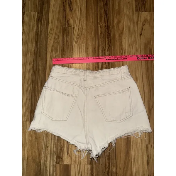 Wild Fable Women's Sz 6 Super High Rise Cutoff‎ Off-White Denim Jean Shorts - Image 3