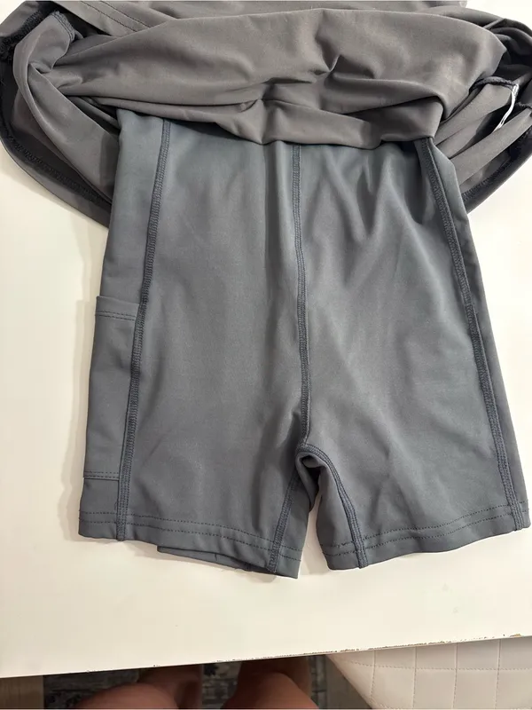 Sleek Spaghetti Strap Bodycon Tennis Dress in Slate - Image 9