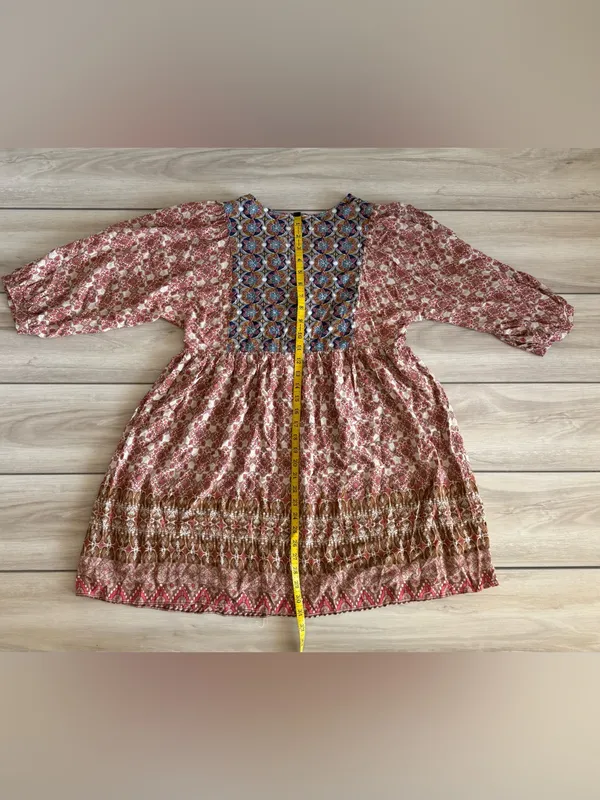 Umgee Babydoll Tunic Dress Brown Medium NWOT IN PACKAGE - Image 4