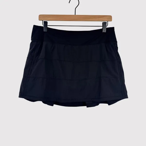 Lululemon Womens Skort Black Pace Rival Mid Rise Swift Mini Skirt Stretch Size 8 - Image 2