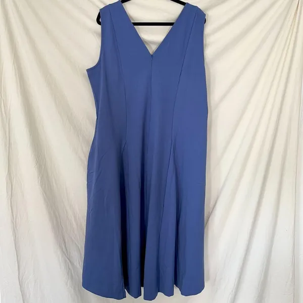 NWT Montgomery Post Blue Sleeveless Button Front A-Line Dress 3X - Image 5