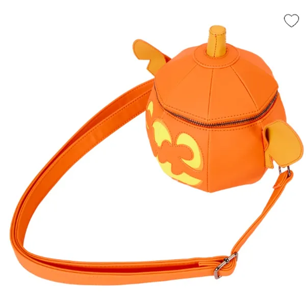 Disney Loungefly Stitch Pumpkin Head Glow in the Dark Crossbody Bag Orange NEW - Image 3