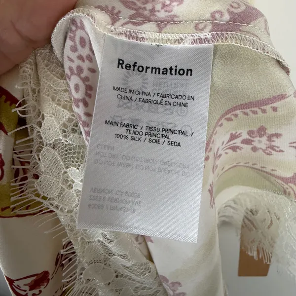 NWT Reformation Milania 100% Silk Midi Slip Dress Large Floral Coquette Ethereal - Image 8