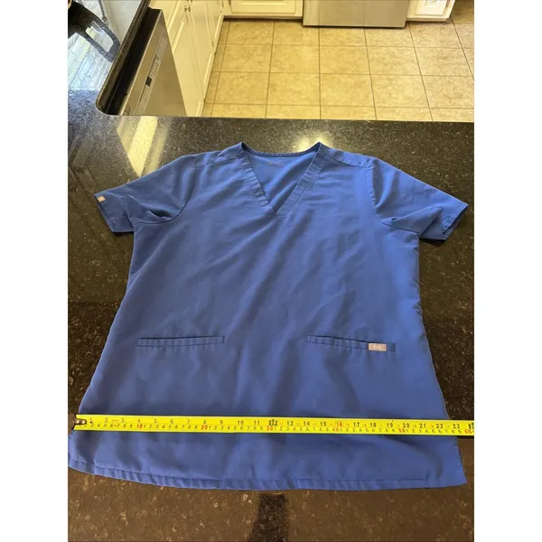 figs casma three-pocket scrub top Women's Sz 2XL Blue 3453 XXL Nurse Doctor READ - Image 6