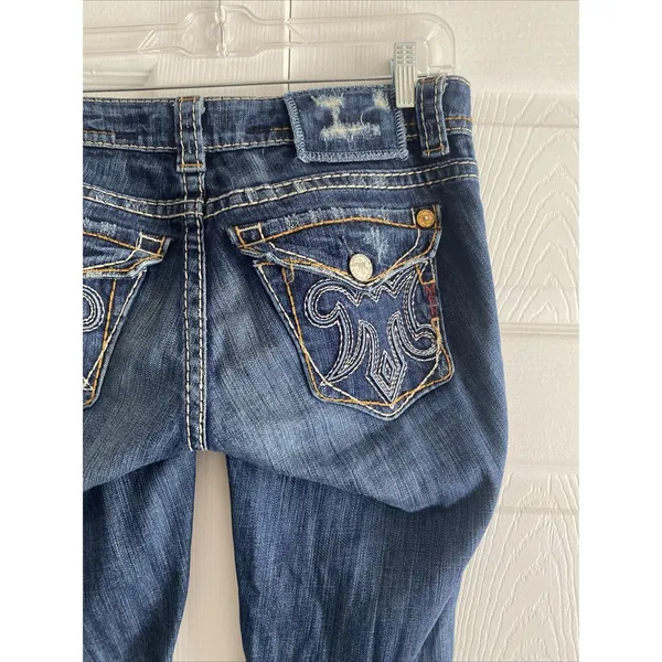 MEK Denim New Oaxaca Cigarette Size 26 Blue‎ Jeans Slim Contrast Stitch Y2K - Image 6