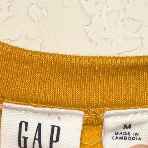 Gap Sweatshirt Medium Rugby Gold Logo Crewneck‎ Mustard Yellow Casual Pullover - Image 4