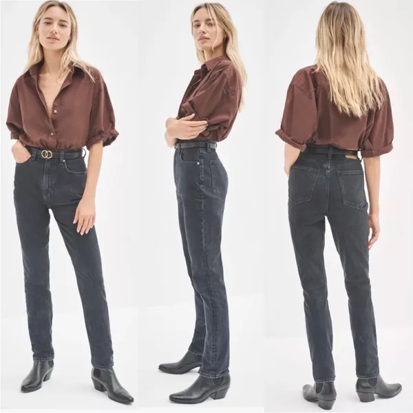 Aritzia Denim Forum The Nina Super High Rise Cigarette Jeans in Black‎ Size 24 - Image 2