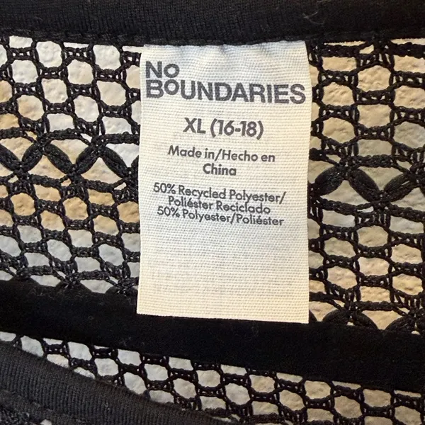 No Boundaries Black Fishnet Crochet Long Sleeve Shirt Goth Mesh Y2K Clubwear XL - Image 7