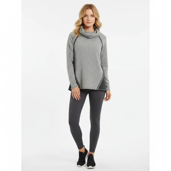 Kuhl Women's Gray Two Tone Long Sleeve Cowl Neck Knit Sweater S - Image 8
