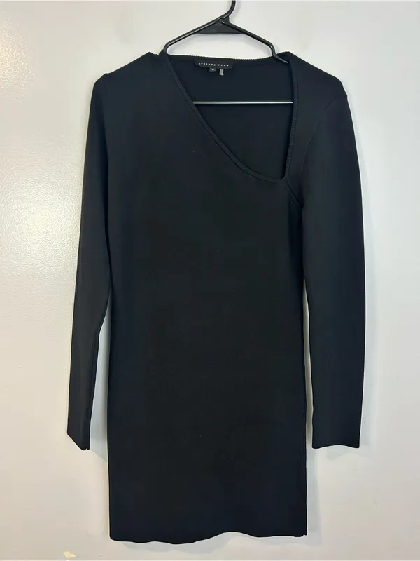 Endless Rose Asymetrical Neckline Long Sleeve Ponte Mini Dress Size Medium - Image 3