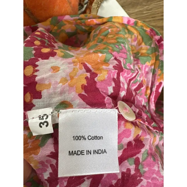 BANJANAN Floral Flutter Sleeve Blouse in Pink Size Small - Image 5