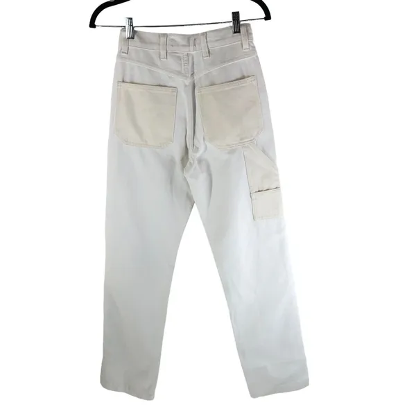 Madewell Womens The '90s Straight Jean: Two-Tone Workwear Edition White Ivory 23 - Image 5