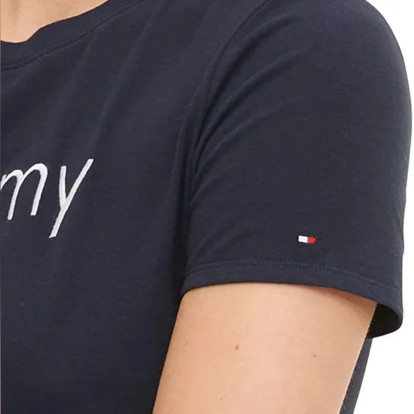 Tommy Hilfiger Embroidered Logo Blue Casual Short Sleeve Shirt Mini Dress Small - Image 5