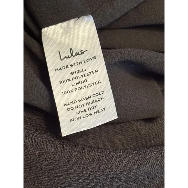 Lulus Black Shift Dress Short Sleeve Back Zip Minimalist Size L - Image 7