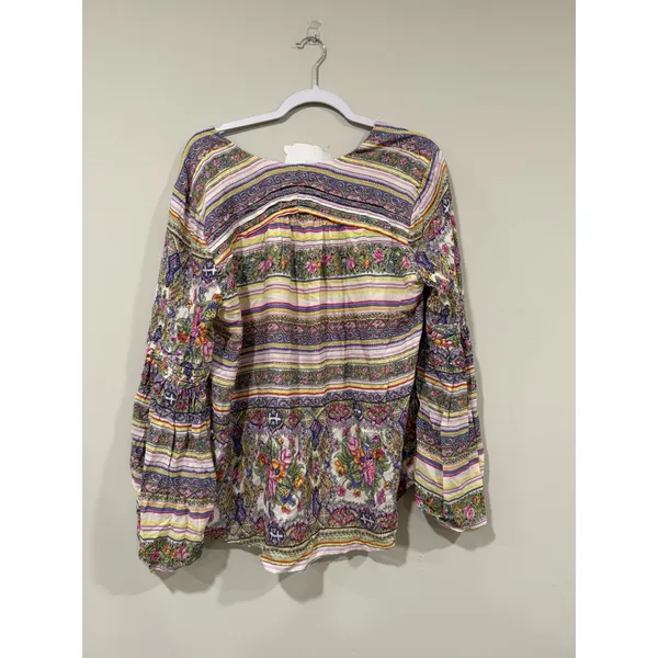 NWT Anthropologie Maeve Ceresco Peasant Boho Floral Blouse Top V-Neck Large 2413 - Image 6