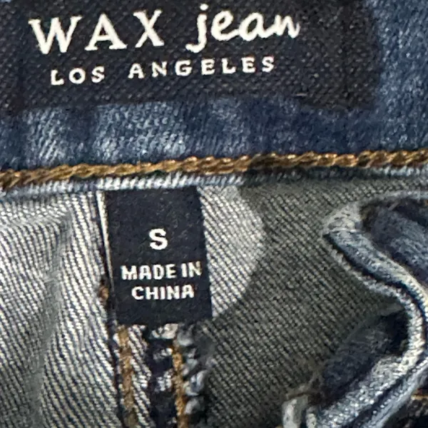 Wax Jean 003# Denim Distressed mini Skirt sz S - Image 3