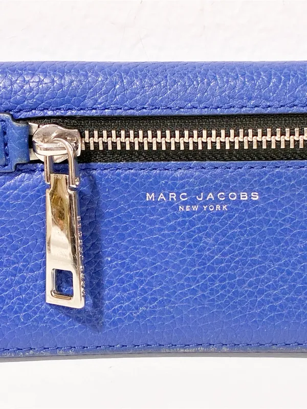 Marc Jacobs Gotham Pebbled Leather Wallet in Blue - Image 2