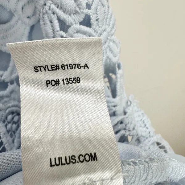 Lulus Love Poem Light Blue Lace Mini Dress Party Cocktail Romantic XS NWT - Image 9