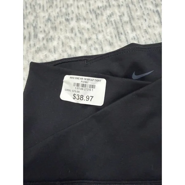 Nike One Dri-Fit‎ HR 7/8 Wrap Tight Womens Black Leggings XS NWT- retagged - Image 2