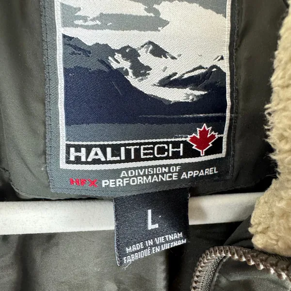 Halitech HFX Performance Apparel Green Full‎ Zip Puffer Parka Winter Coat Size L - Image 5