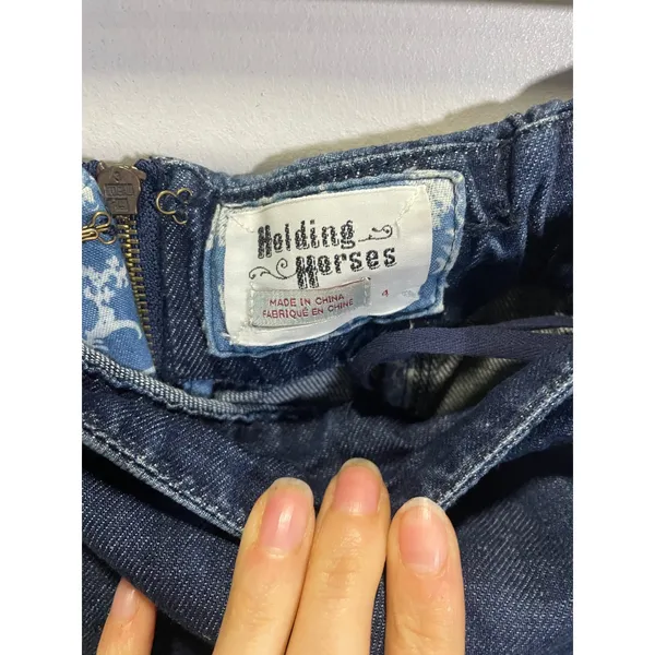 Holding Horses Strapless Denim Dress Womens 4 Blue‎ Pockets Midi Fit Flare Boho - Image 5