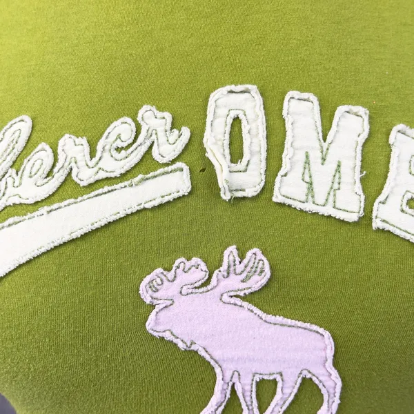 Vintage Abercrombie Baby Tee Women Small Green Stretch Indie 3D Moose Y2K‎ - Image 12