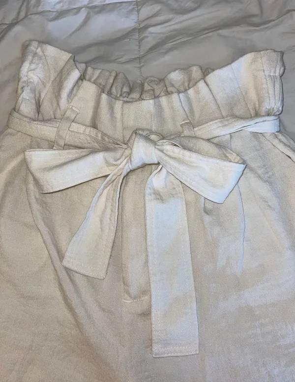 A New Day White/Cream High Rise Paper Bag Shorts - Image 6