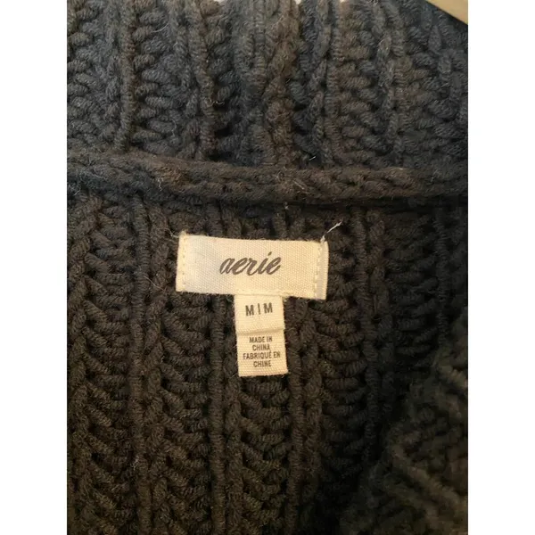Aerie Dolman Sleeve Oversized Hoodie Tunic Sweater Black Women's Size Medium - Image 5