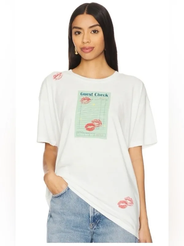 NWT Daydreamer Guest Check Tee “Lose my Number 💋” Oversized Large - Image 2