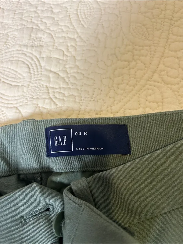 GAP Women's Dark Teal Straight Dress Pants - Image 4