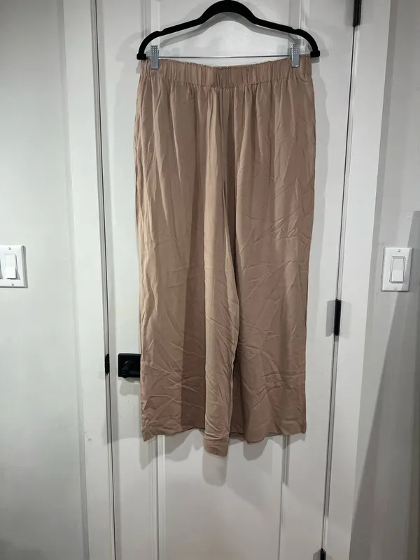 Double Zero Beige Palazzo Pants, - Image 4