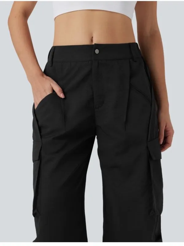 HALARA Black Wide-Leg Cargo Pants - Image 3