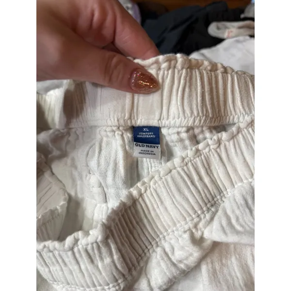 Old Navy White 100% Cotton Shorts Size XL Womens Pull On Elastic Casual Summer - Image 4