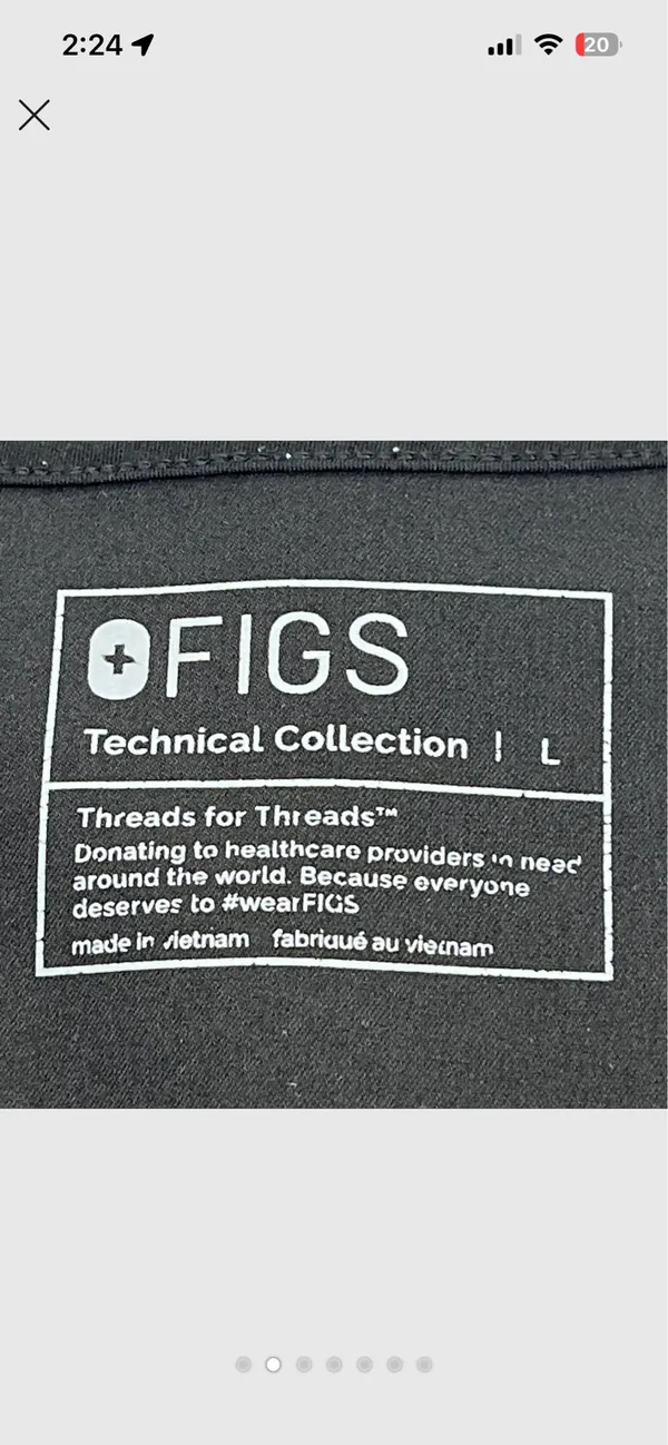 Black FIGS Scrub Top - Image 3