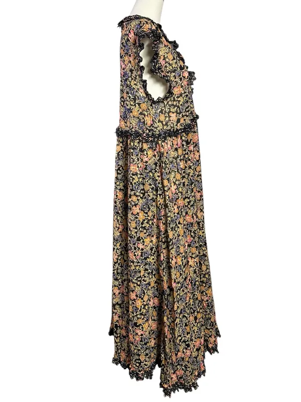 Free people Bohemian Floral Milania Maxi Dress Dark Combo Maxi Top Duster Small - Image 10