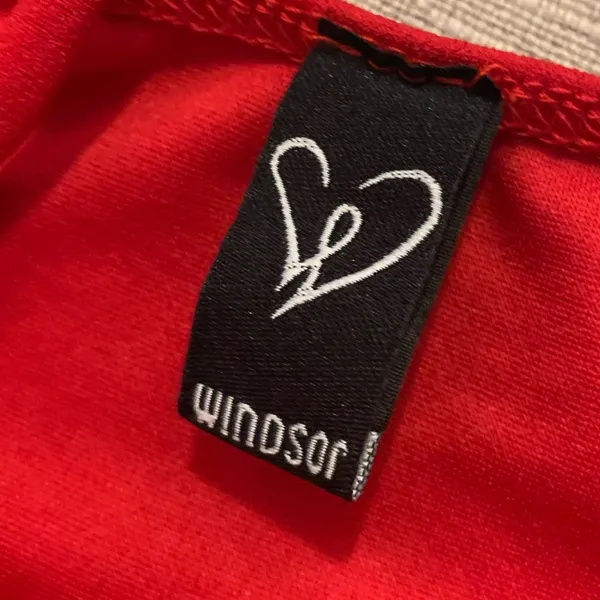 Square Neck Red Dress With Cutout - Image 7