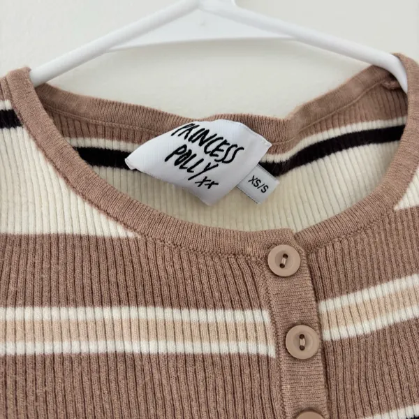 Princess Polly brown striped crop top - Image 3