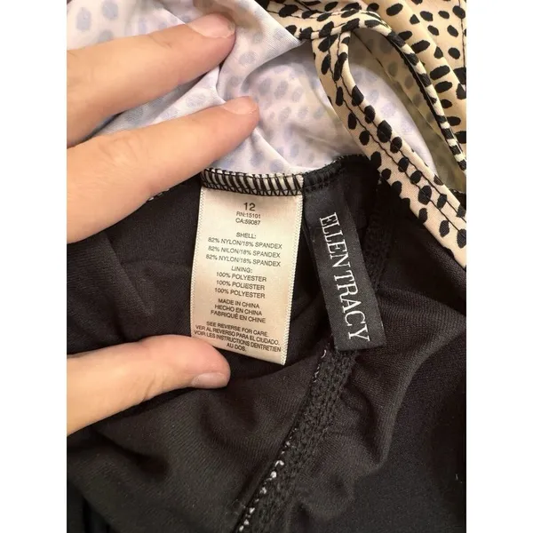Ellen Tracy Cheetah Animal Print Tankini Swim Top Only Women's Size 12 - Image 4