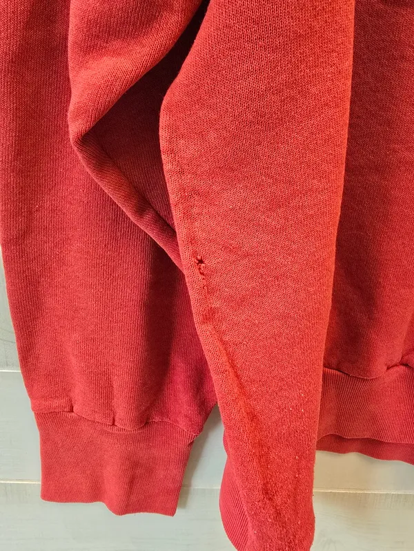 {XXL} Vintage Disney Mickey Mouse Sweatshirt Brazos Sportswear Red **flaws** - Image 16