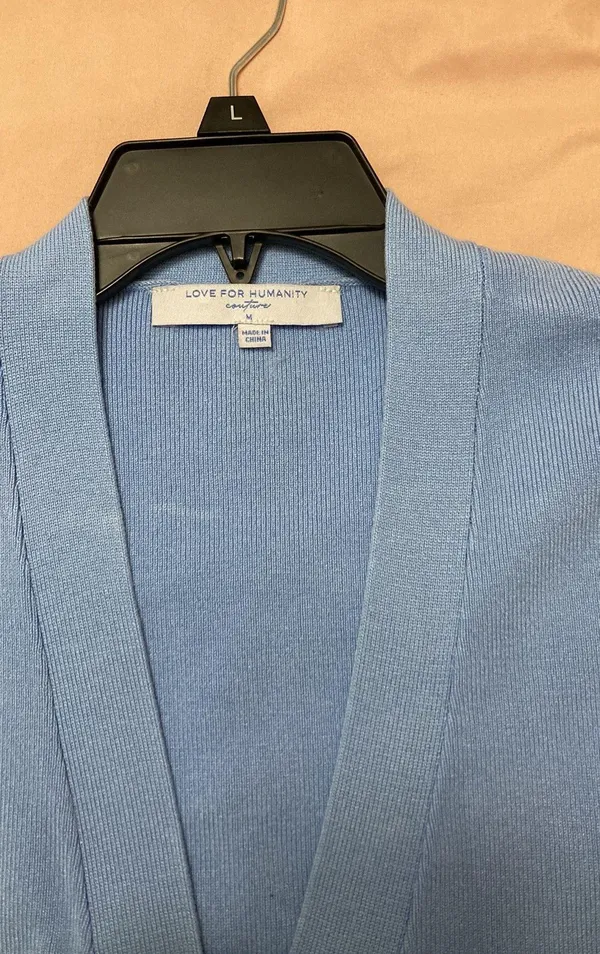 Love For Humanity Blue Cropped Sweater Best - Image 2