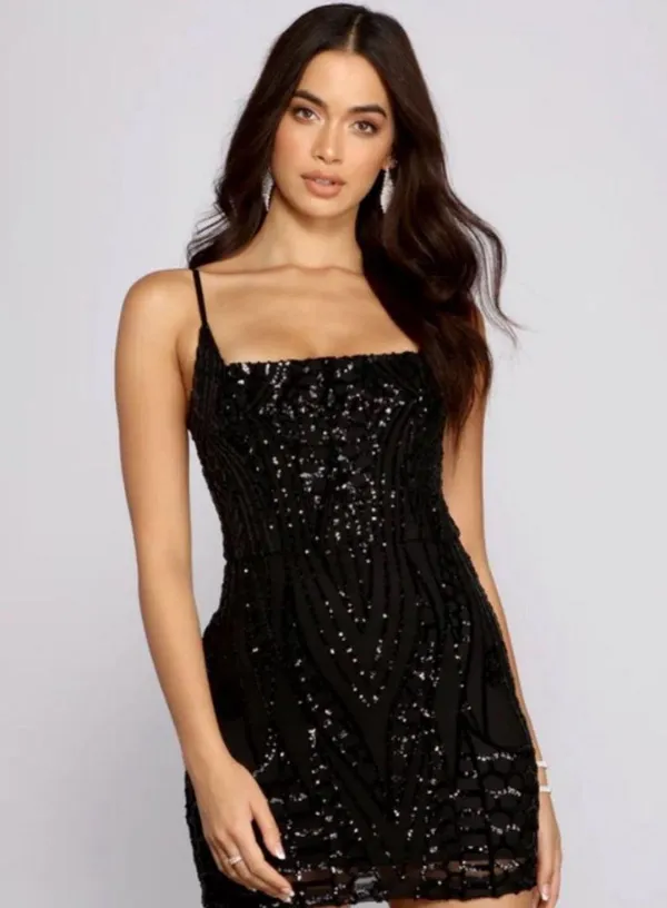 Windsor Lissie Formal Sequin Mini Dress - Image 3