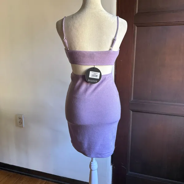 White Fox Boutique Lilac Unreal Mini Dress with Cutouts | Small BNWT - Image 5