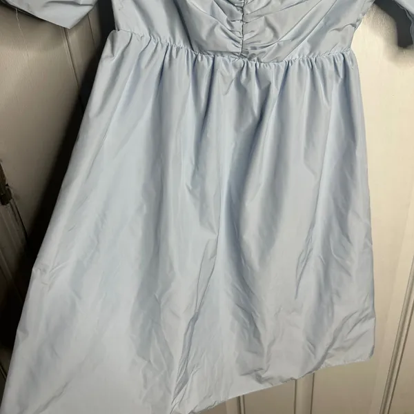 Amanda Uprichard Ariana dress blue babydoll coquette puff‎ sleeves small cottage - Image 5