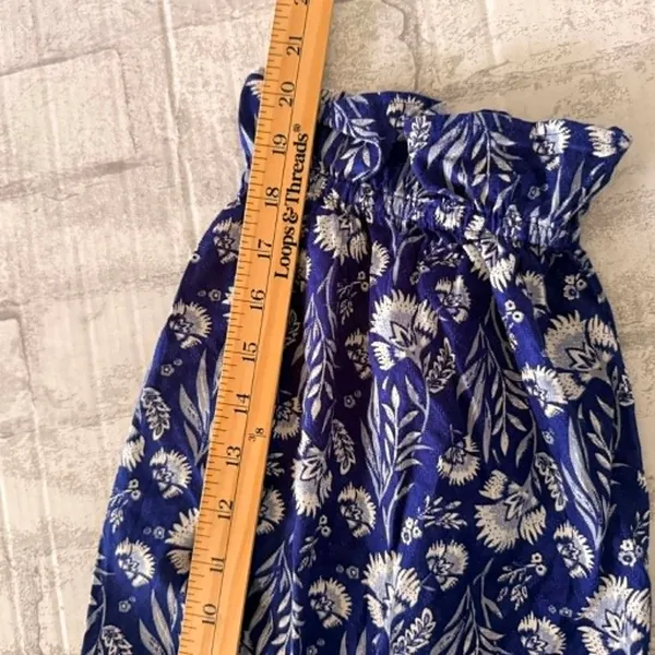 Universal Threads Blue Floral Puff Sleeve Ruffle Babydoll Blouse Cottage Top XXL - Image 5