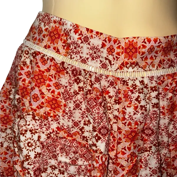 Forever 21 Bohemian Women’s Floral Print Ruffle Shorts - Orange - Image 3