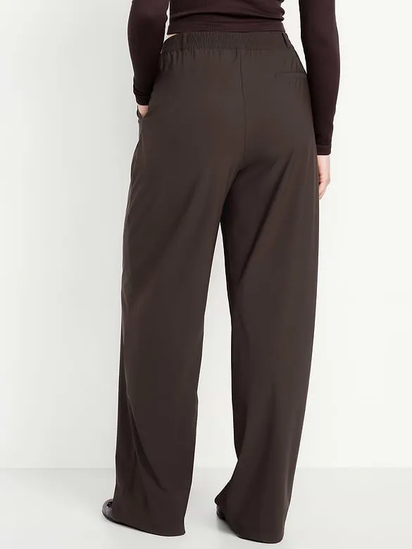 Old Navy SleekTech High Rise Wide Leg Pants Brown Size Medium Tall - Image 6