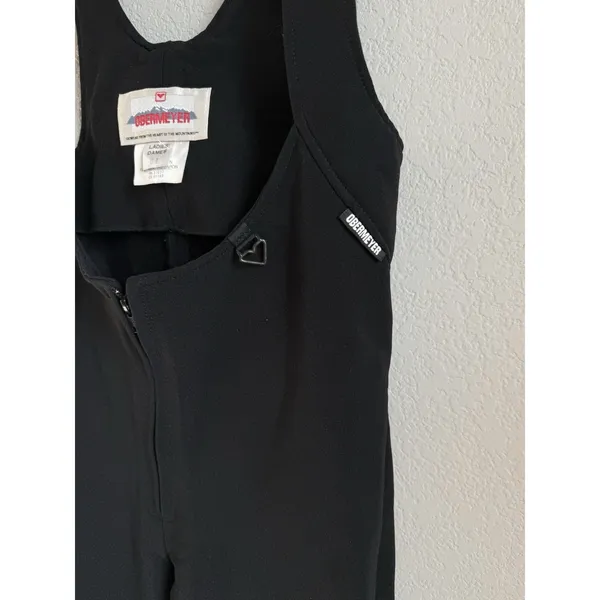 Vintage Obermeyer Skiwear Overalls Women's 6L Black Bibs Stirrups Wool‎ Blend - Image 6