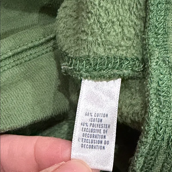 Abercrombie & Fitch‎ Short Sleeve Hoodie Womens Green V-Neck Pullover Large - Image 5