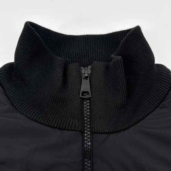 P.J. Salvage Black Quilted Babe Jacket Ribbed‎ Knit Sleeve Varsity Bomber Medium - Image 5