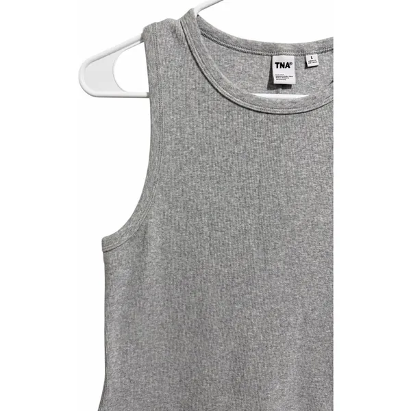 Aritzia TNA Quartz Ribbed Bodycon Mini Dress Heather Gray Women's‎ Size Large - Image 7